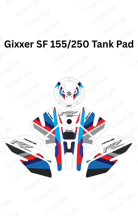 Gixxer SF Full Tank Pad with Knee Pad | Full Tank Pad Compatible with Gixxer SF, Premium Finish, Waterproof, Pack of 1